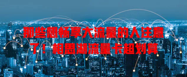 那些想畅享大流量的人注意了！相思湖流量卡超划算