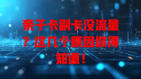 亲子卡副卡没流量？这几个原因你得知道！