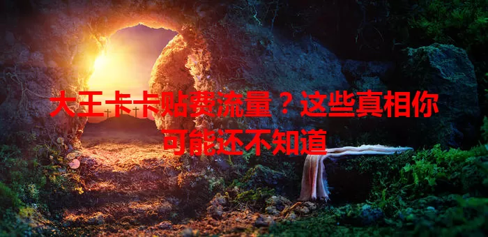 大王卡卡贴费流量？这些真相你可能还不知道