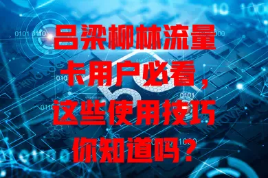 吕梁柳林流量卡用户必看，这些使用技巧你知道吗？