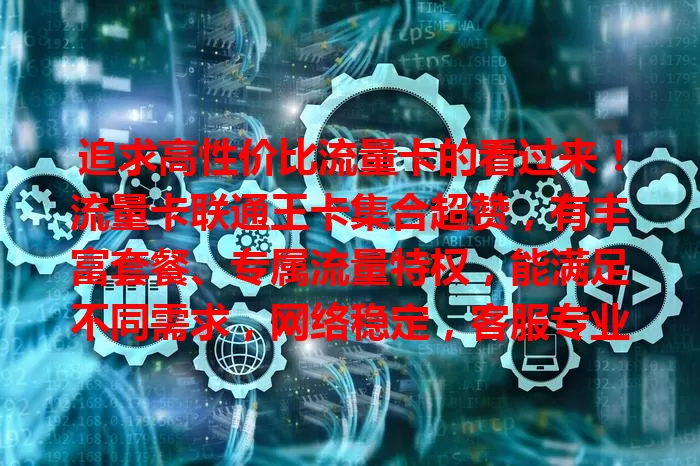 追求高性价比流量卡的看过来！流量卡联通王卡集合超赞，有丰富套餐、专属流量特权，能满足不同需求，网络稳定，客服专业，是开启便捷网络生活的理想之选！