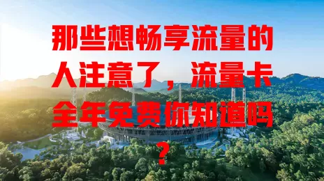 那些想畅享流量的人注意了，流量卡全年免费你知道吗？