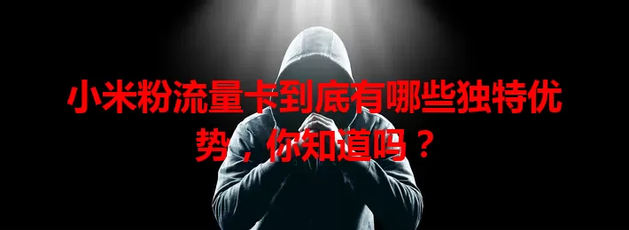 小米粉流量卡到底有哪些独特优势，你知道吗？