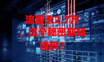 流量卡2.7万，这个秘密你知道吗？