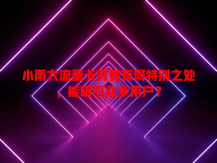 小雨大流量卡究竟有何特别之处，能吸引众多用户？