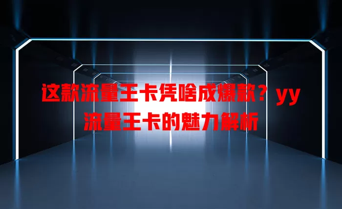 这款流量王卡凭啥成爆款？yy流量王卡的魅力解析