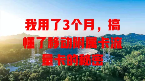 我用了3个月，搞懂了移动附属卡流量卡的秘密