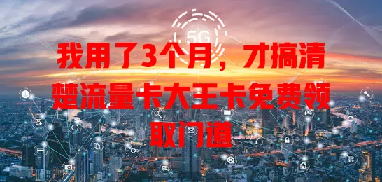 我用了3个月，才搞清楚流量卡大王卡免费领取门道
