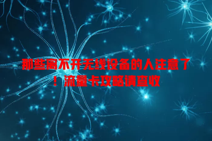那些离不开无线设备的人注意了！流量卡攻略请查收