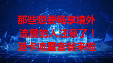 那些想要畅享境外流量的人注意了！港卡流量套餐来啦