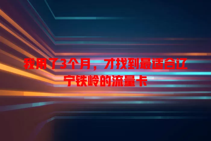 我用了3个月，才找到最适合辽宁铁岭的流量卡