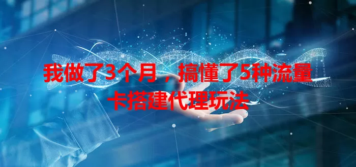 我做了3个月，搞懂了5种流量卡搭建代理玩法