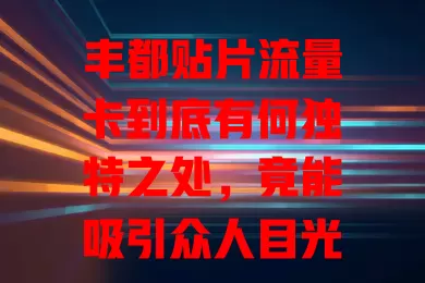 丰都贴片流量卡到底有何独特之处，竟能吸引众人目光？