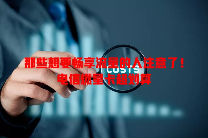 那些想要畅享流量的人注意了！电信燃星卡超划算