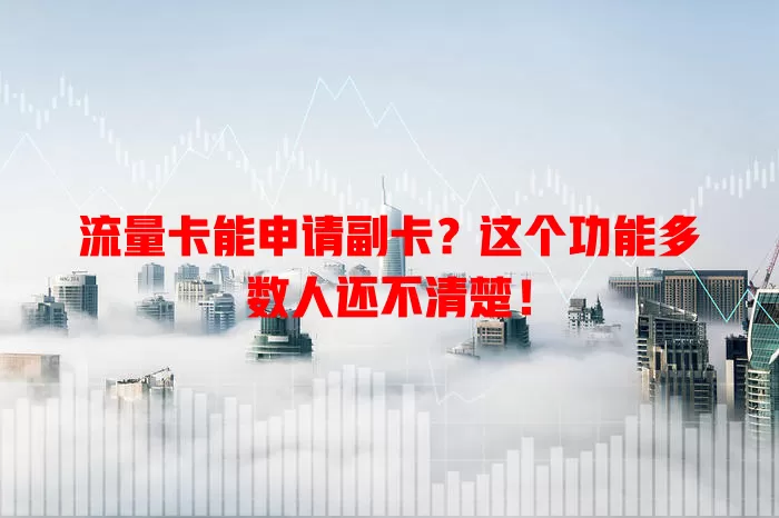 流量卡能申请副卡？这个功能多数人还不清楚！