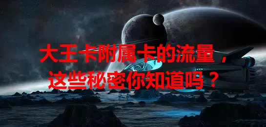 大王卡附属卡的流量，这些秘密你知道吗？