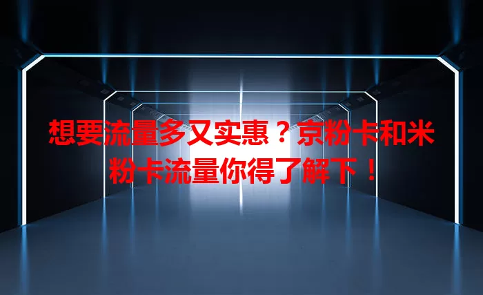 想要流量多又实惠？京粉卡和米粉卡流量你得了解下！