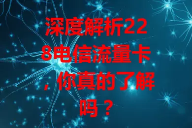 深度解析228电信流量卡，你真的了解吗？