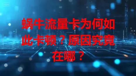 蜗牛流量卡为何如此卡顿？原因究竟在哪？