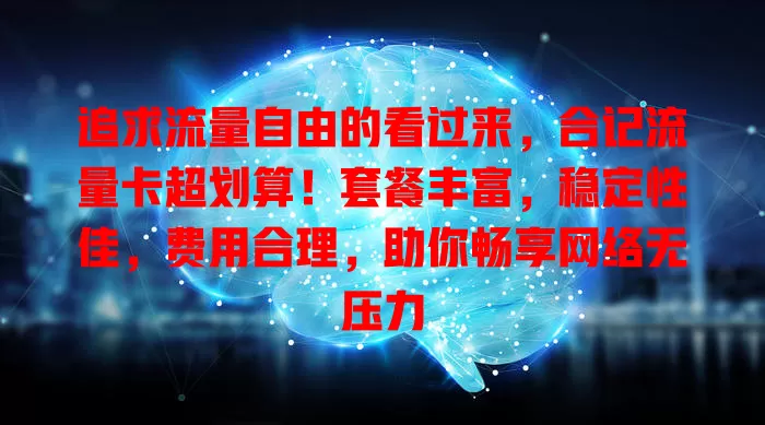 追求流量自由的看过来，合记流量卡超划算！套餐丰富，稳定性佳，费用合理，助你畅享网络无压力