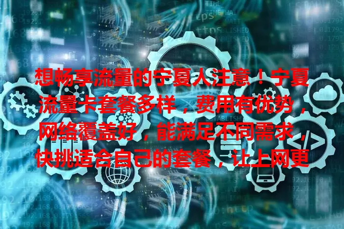 想畅享流量的宁夏人注意！宁夏流量卡套餐多样，费用有优势，网络覆盖好，能满足不同需求，快挑适合自己的套餐，让上网更便捷经济！