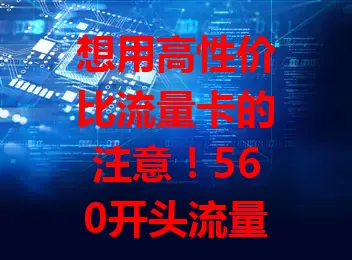 想用高性价比流量卡的注意！560开头流量卡优势多，流量足、速度稳、费用亲民。选时留意套餐内容与网络覆盖，多了解，它能成满足你网络需求的得力助手！