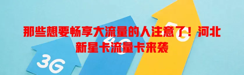 那些想要畅享大流量的人注意了！河北新星卡流量卡来袭