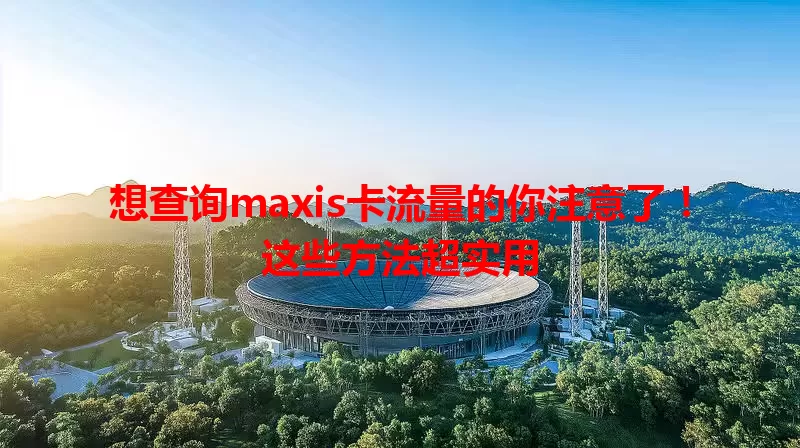 想查询maxis卡流量的你注意了！这些方法超实用