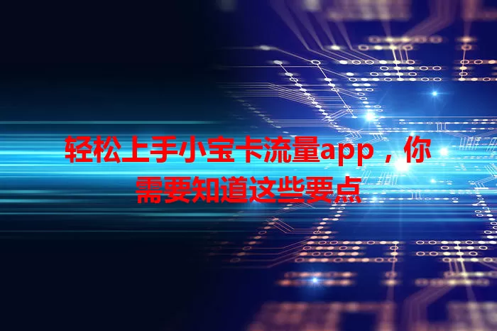 轻松上手小宝卡流量app，你需要知道这些要点