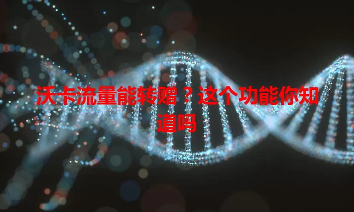 沃卡流量能转赠？这个功能你知道吗