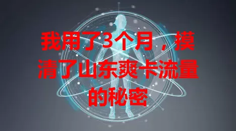 我用了3个月，摸清了山东爽卡流量的秘密