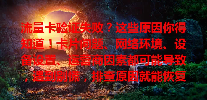 流量卡验证失败？这些原因你得知道！卡片问题、网络环境、设备设置、运营商因素都可能导致，遇到别慌，排查原因就能恢复顺畅通信