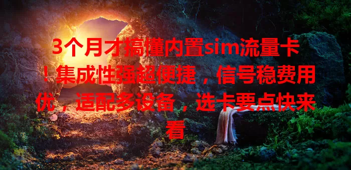 3个月才搞懂内置sim流量卡！集成性强超便捷，信号稳费用优，适配多设备，选卡要点快来看
