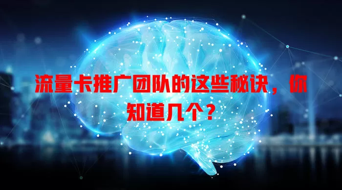 流量卡推广团队的这些秘诀，你知道几个？