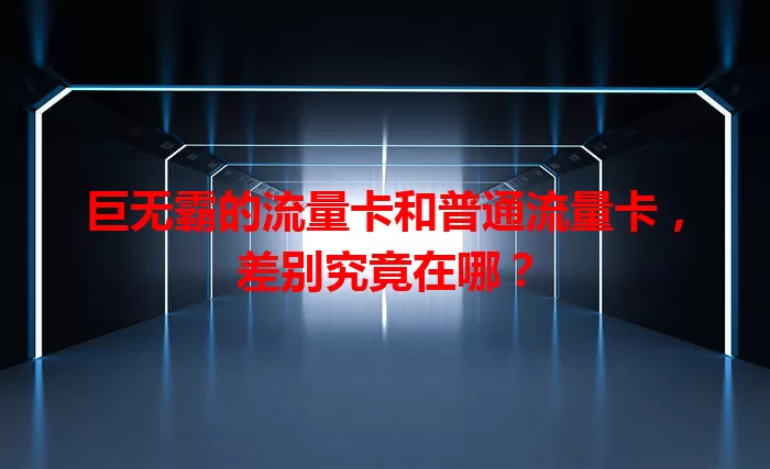 巨无霸的流量卡和普通流量卡，差别究竟在哪？