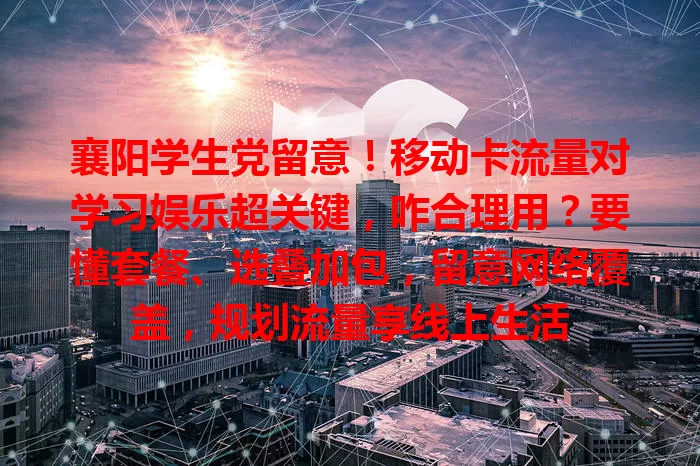 襄阳学生党留意！移动卡流量对学习娱乐超关键，咋合理用？要懂套餐、选叠加包，留意网络覆盖，规划流量享线上生活