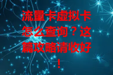 流量卡虚拟卡怎么查询？这篇攻略请收好！