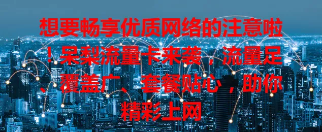 想要畅享优质网络的注意啦！呆梨流量卡来袭，流量足、覆盖广、套餐贴心，助你精彩上网