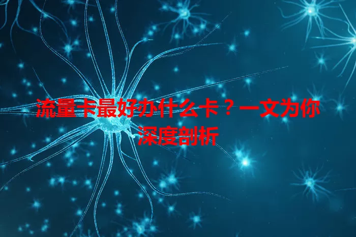 流量卡最好办什么卡？一文为你深度剖析