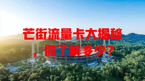 芒街流量卡大揭秘，你了解多少？