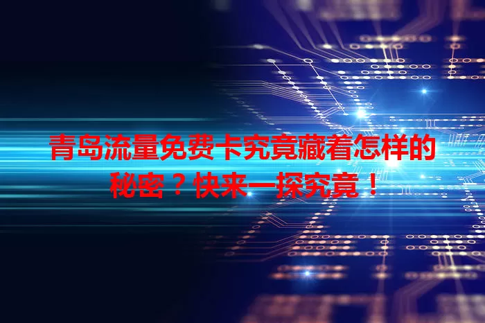青岛流量免费卡究竟藏着怎样的秘密？快来一探究竟！
