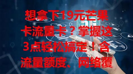 想拿下19元芒果卡流量卡？掌握这3点轻松搞定！含流量额度、网络覆盖及使用注意事项，以实惠价格、充足流量和良好覆盖带来便捷上网体验。
