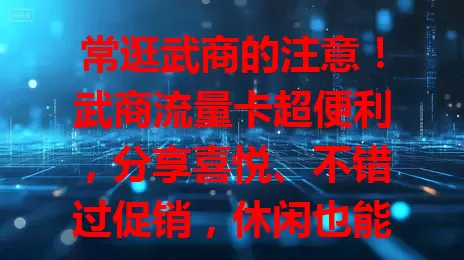 常逛武商的注意！武商流量卡超便利，分享喜悦、不错过促销，休闲也能畅快上网，让消费之旅更顺畅