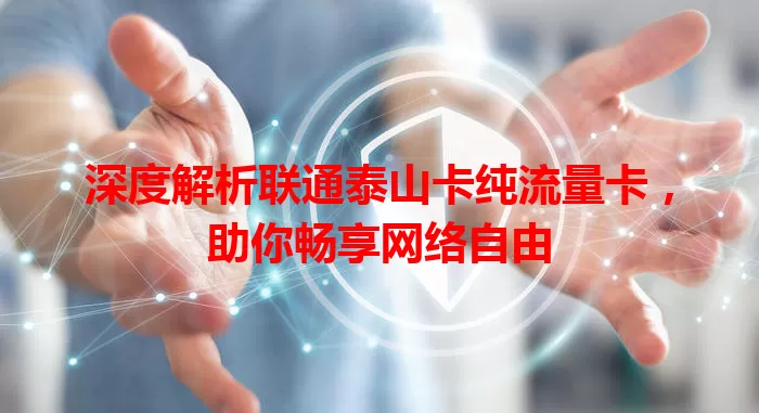 深度解析联通泰山卡纯流量卡，助你畅享网络自由