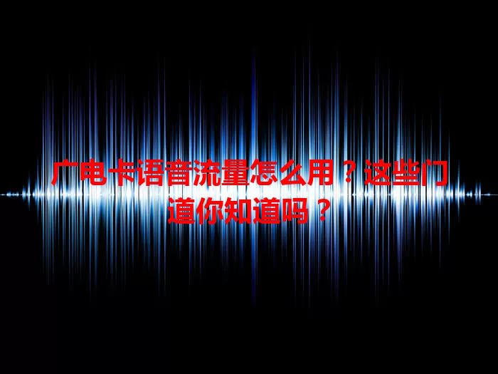 广电卡语音流量怎么用？这些门道你知道吗？