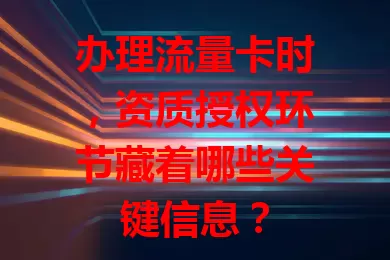 办理流量卡时，资质授权环节藏着哪些关键信息？