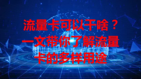 流量卡可以干啥？一文带你了解流量卡的多样用途