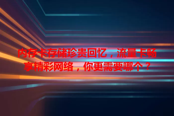 内存卡存储珍贵回忆，流量卡畅享精彩网络，你更需要哪个？