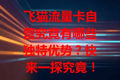 飞猫流量卡自营究竟有哪些独特优势？快来一探究竟！