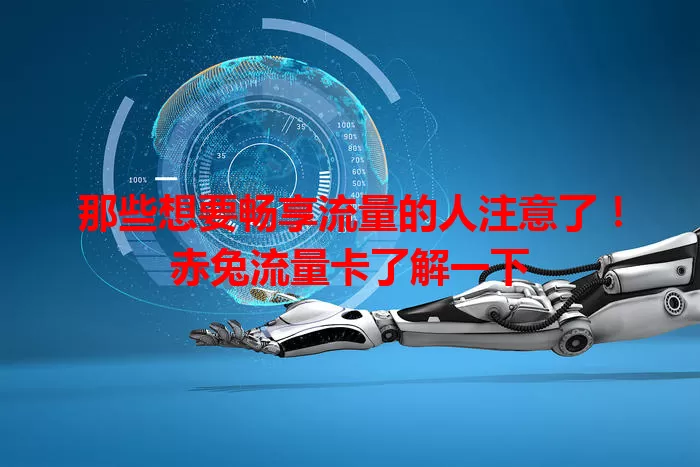 那些想要畅享流量的人注意了！赤兔流量卡了解一下